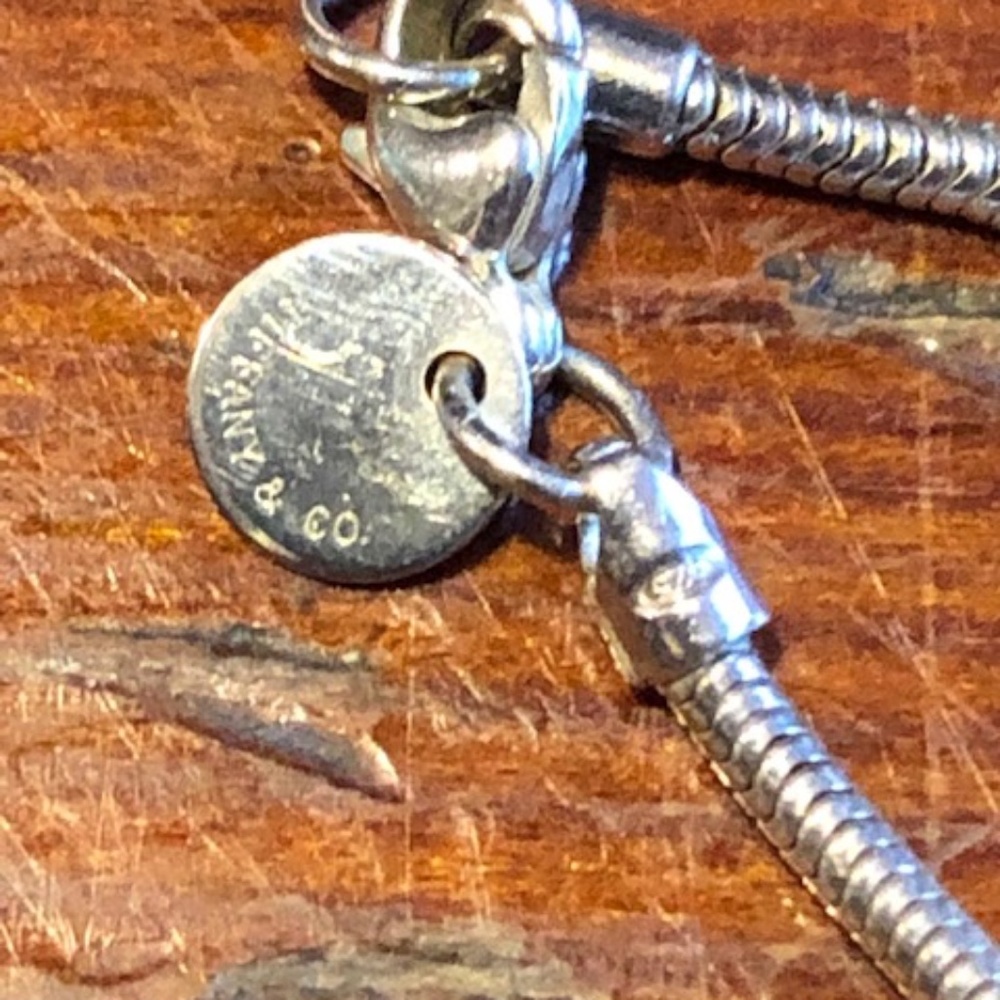 Tiffany & Co. Rare Vintage Silver & Black Enamel Ball Pendant Necklace - Picture 7 of 8